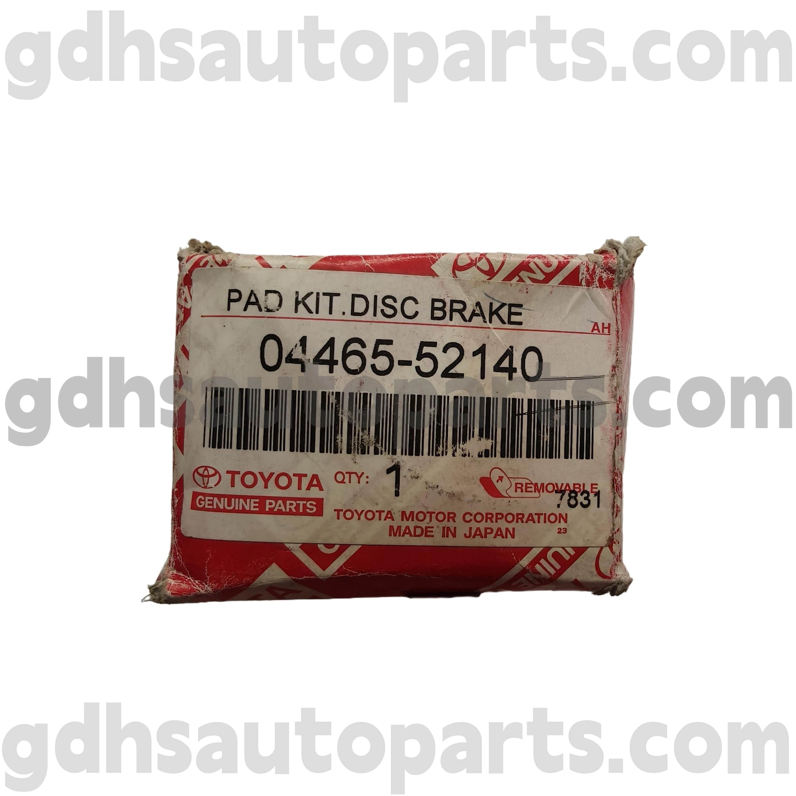04456-52140 Toyota PARDINE PARDINE FRONT Phanh miếng cho khung không. AXP41 DLX