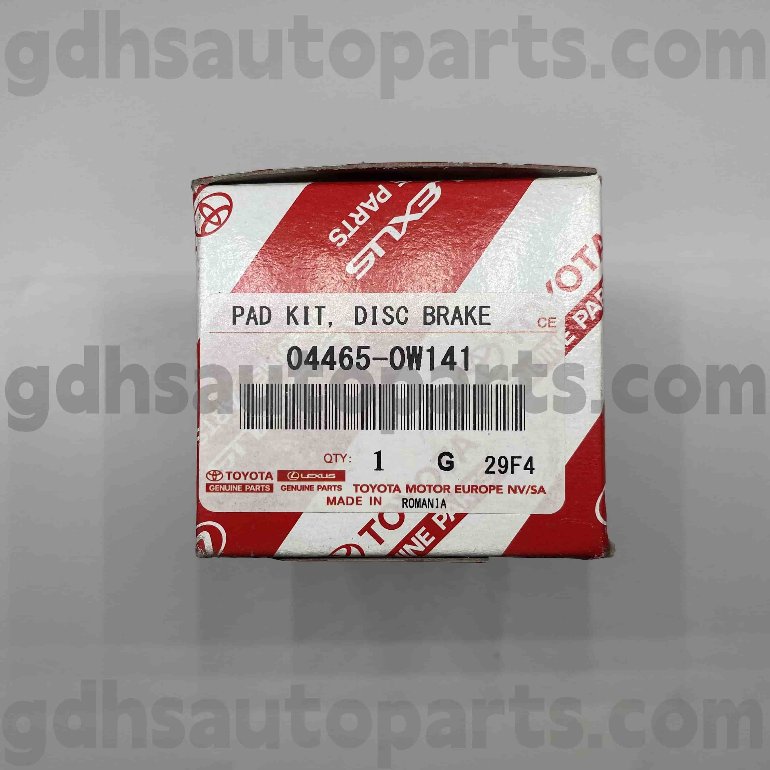 04465-0W141 Toyota Parts Parts Front Phanh Pad cho Prius, Lexus CT200H Khung gầm số. ZVW30..EUR