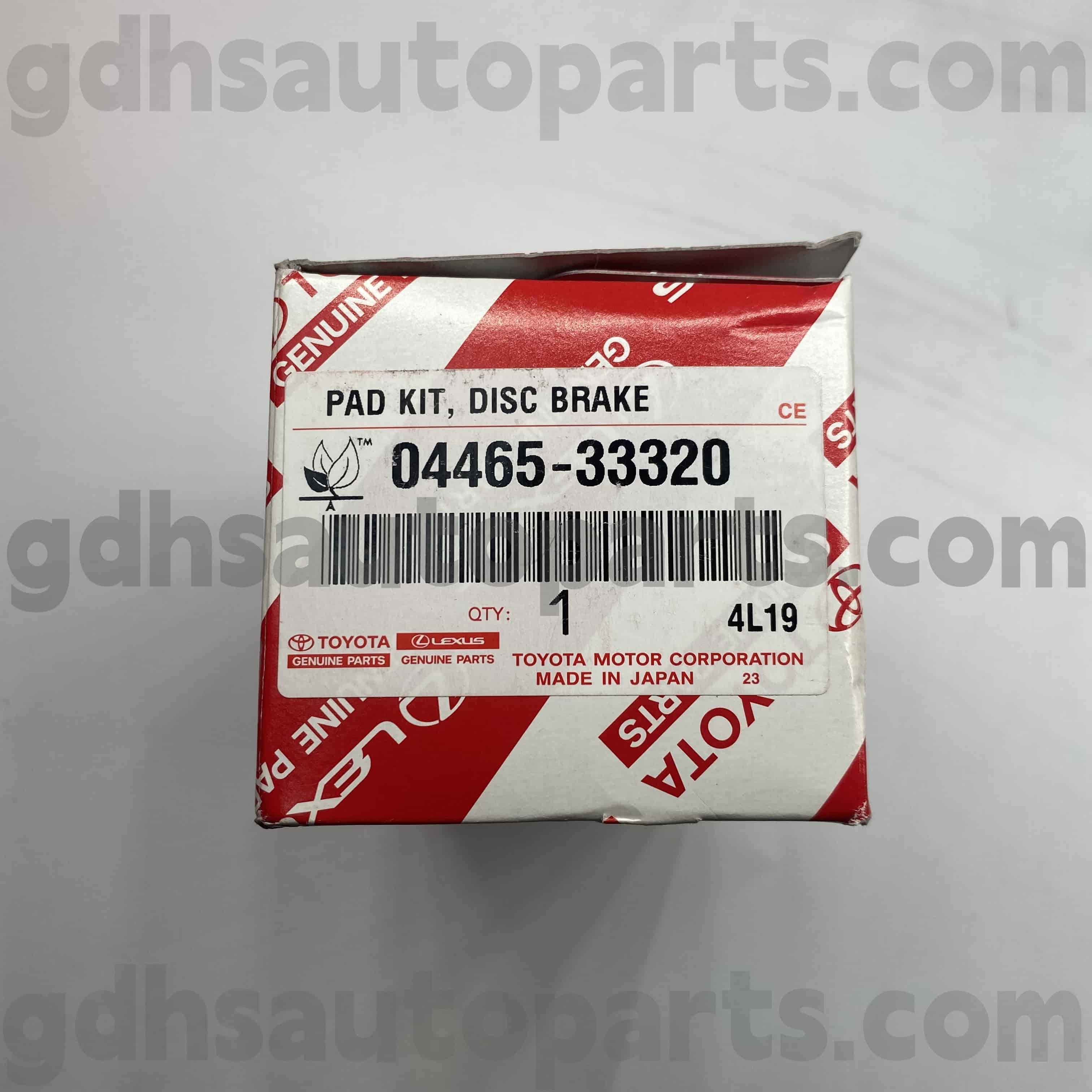 04465-33320 Toyota PARDEINE PARDS FRONT Phanh miếng cho Camry, Lexus ES300/330 Khung xe số. ACV3# McV30