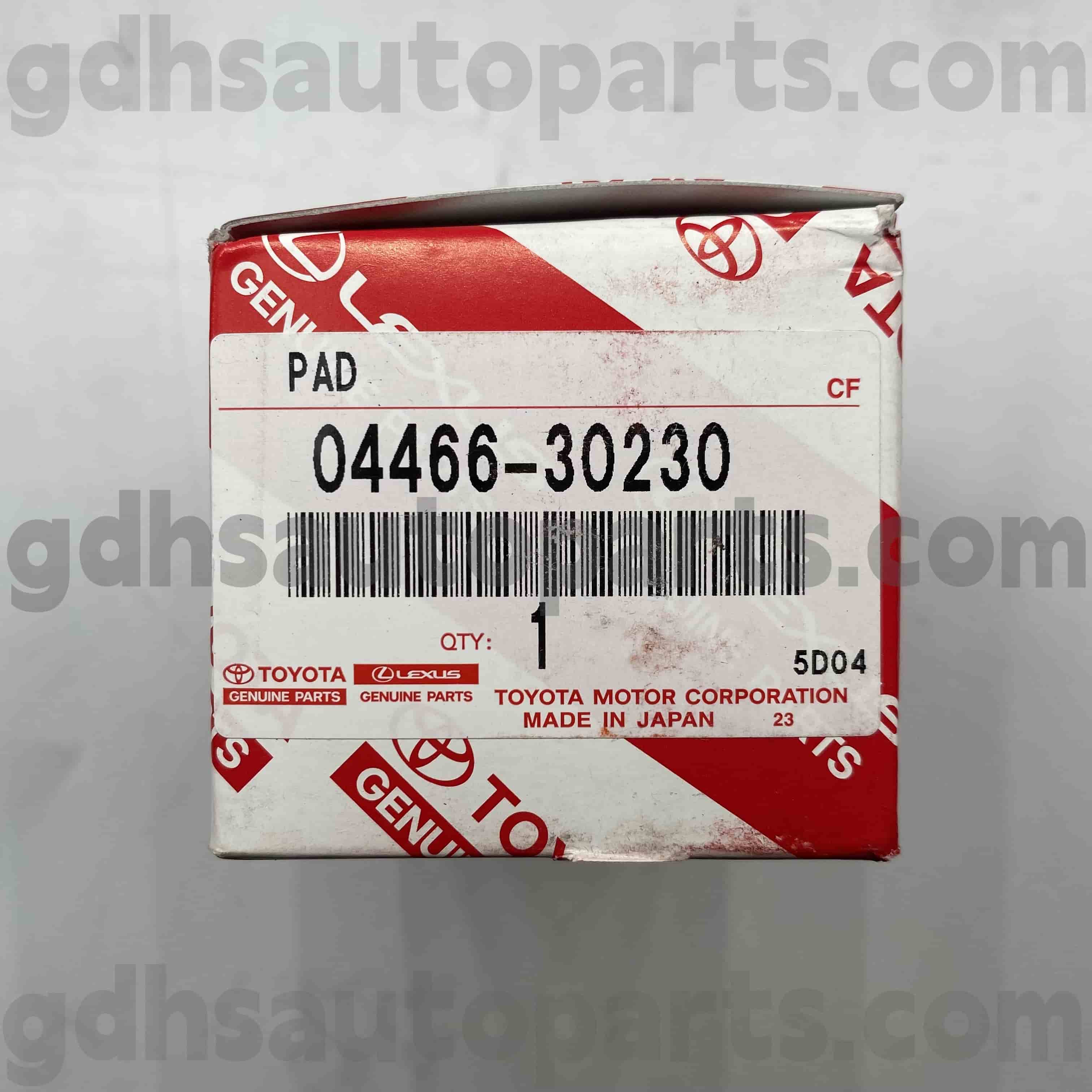 04466-30230 Toyota PARDINE PARDE REAR DADS cho Mark X, Crown, Reiz Chassis no. GRS20# GRX13#