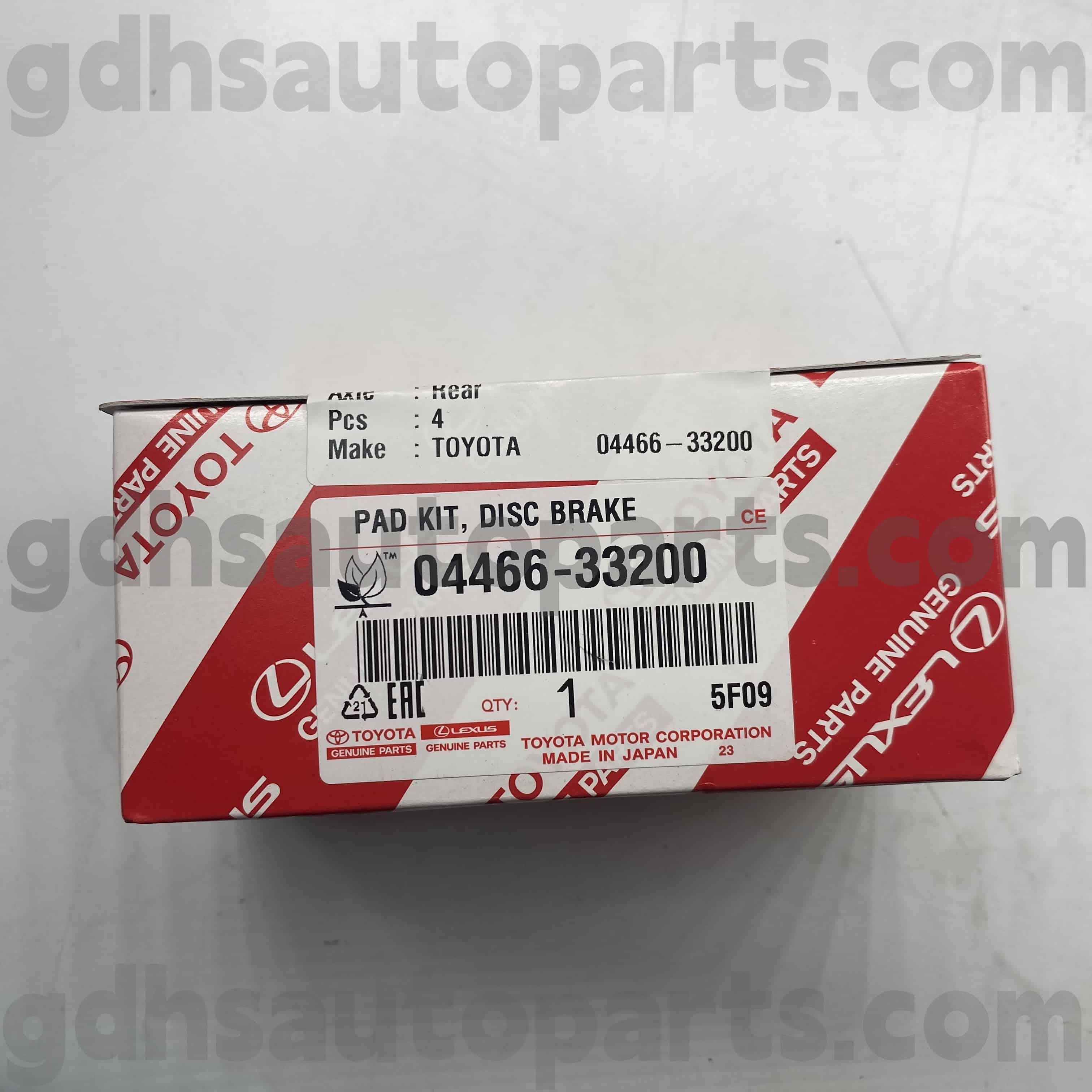 04466-33200 Toyota PARDINE PARDE REAR DADS cho khung gầm của Camry/Hybrid, Lexus ES350 (NAP) số. ACV51 ASV50 AVV60 AS