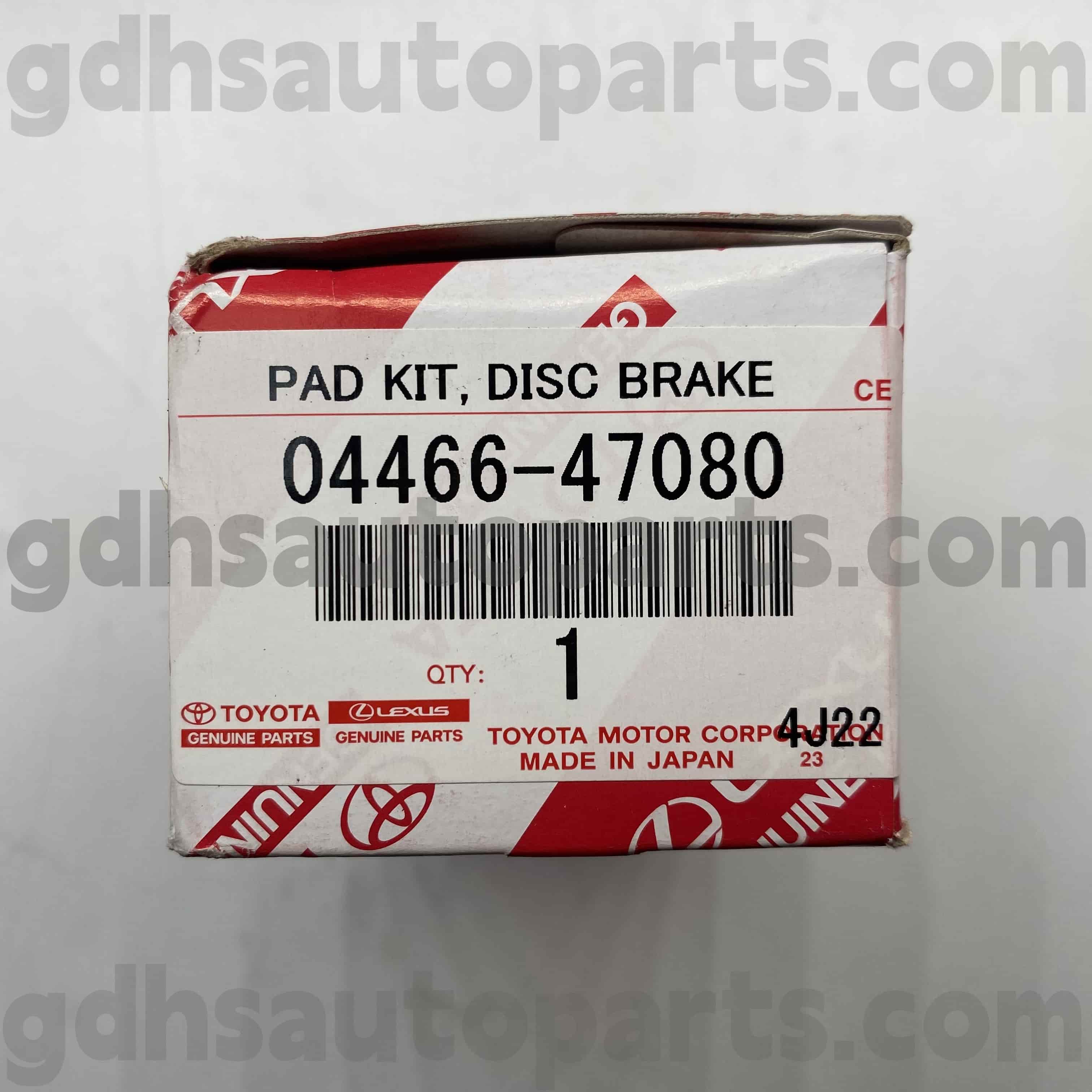 04466-47080 Toyota PARDINE PARDE REAR BRAK PADS CHO COROLLA, AURIS, Prius Chassis no. ZRE182 ZRE181