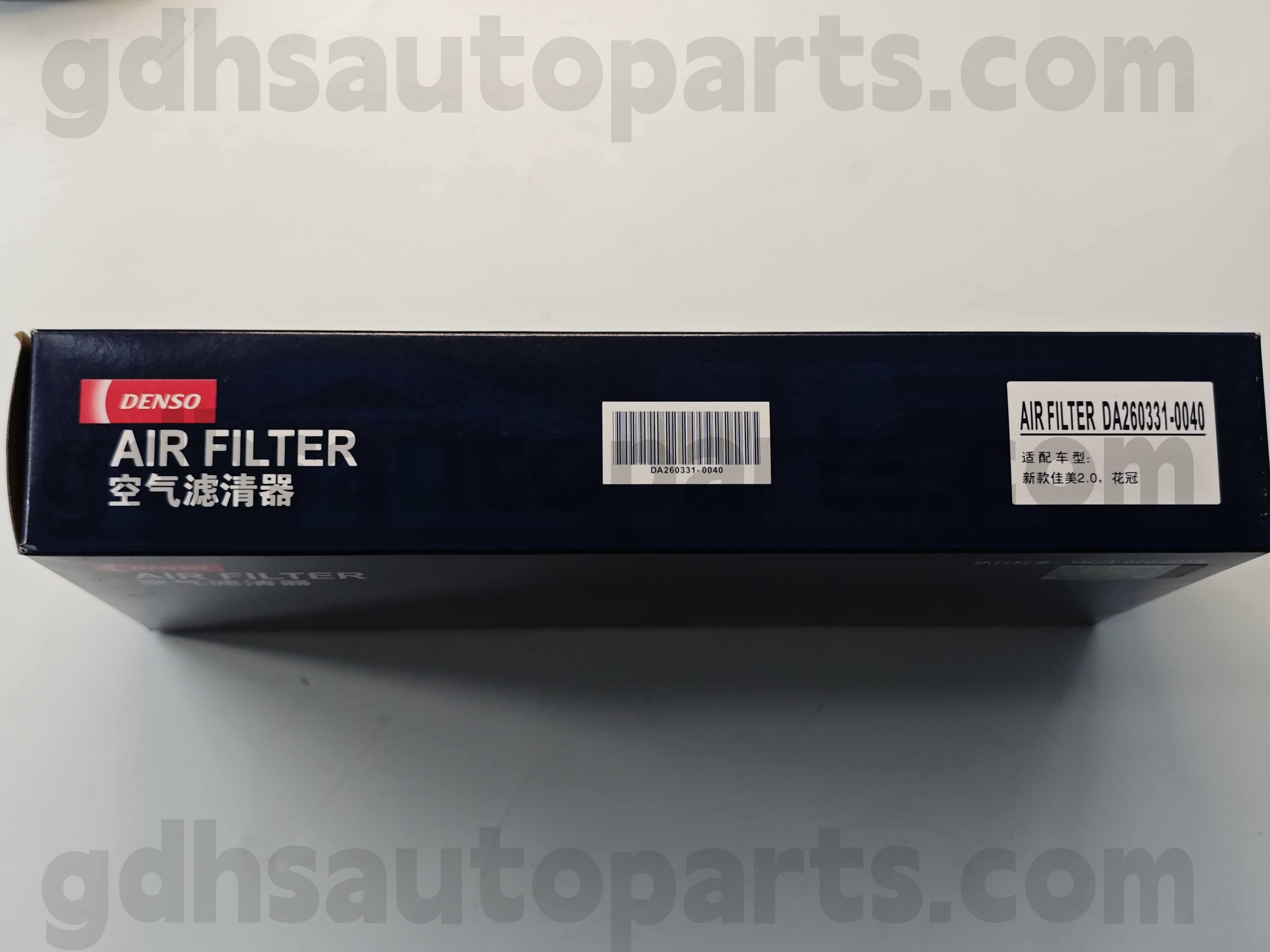 DA260331-0040 Toyota Bộ lọc không khí phụ tùng chính hãng cho khung xe tràng hoa không. 1ZZFE..zze122 OE số. 17801-0D050